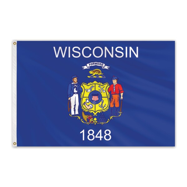 Global Flags Unlimited Wisconsin Outdoor Nylon Flag 5'x8' 200724